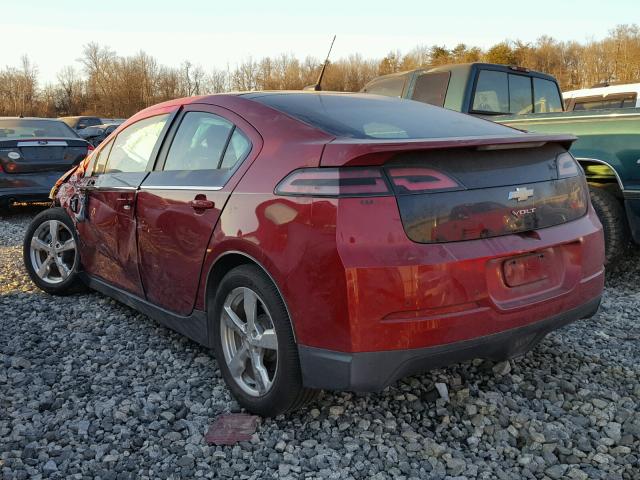 1G1RD6E4XBU100590 - 2011 CHEVROLET VOLT RED photo 3