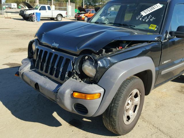 1J4GK48K04W182091 - 2004 JEEP LIBERTY SP BLACK photo 9