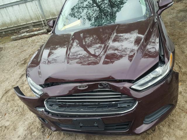 3FA6P0HR7DR312594 - 2013 FORD FUSION SE BURGUNDY photo 9