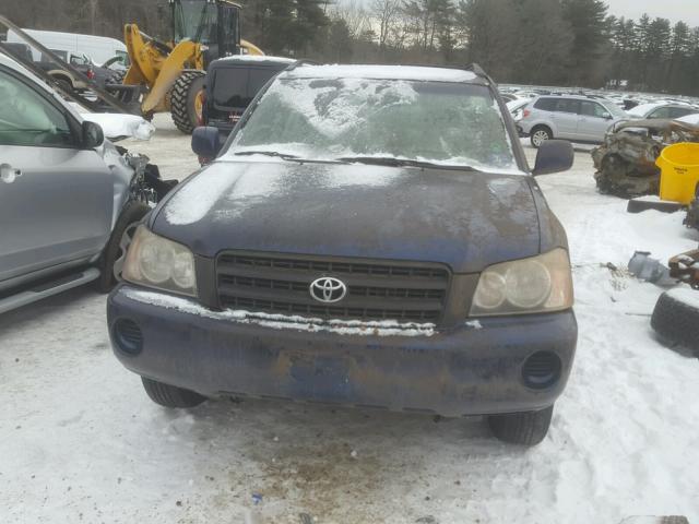 JTEHD21A110005909 - 2001 TOYOTA HIGHLANDER BLUE photo 9