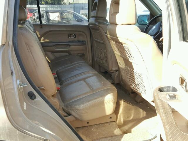 2HKYF18513H569454 - 2003 HONDA PILOT EXL TAN photo 6