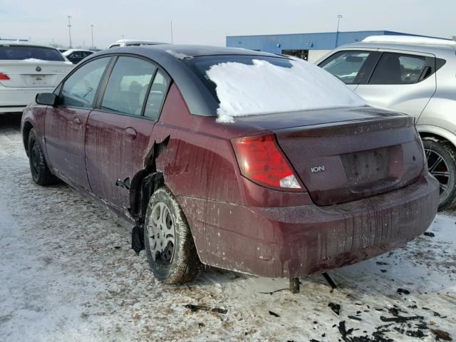 1G8AJ52F33Z136780 - 2003 SATURN ION LEVEL BURGUNDY photo 3