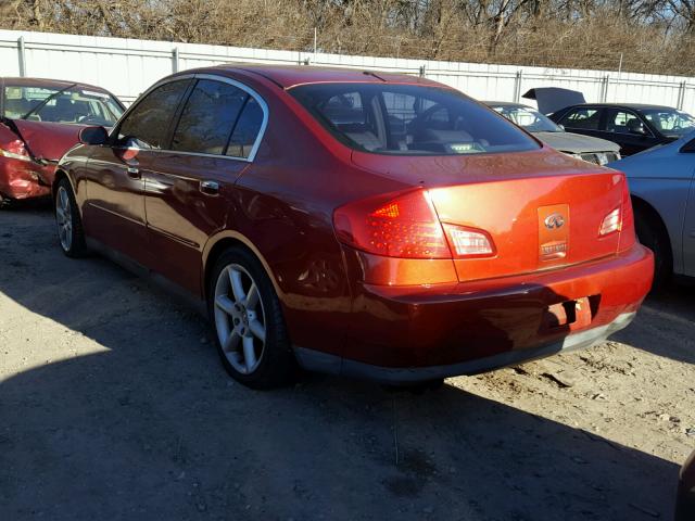 JNKCV51E93M002069 - 2003 INFINITI G35 MAROON photo 3