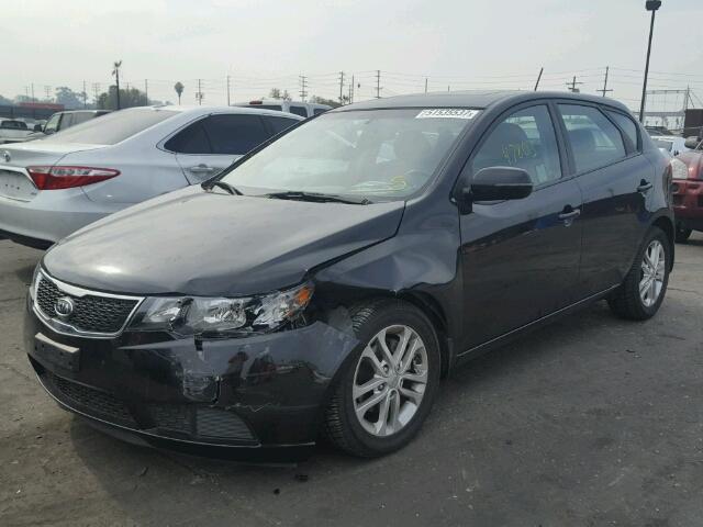 KNAFU5A26C5568804 - 2012 KIA FORTE EX BLACK photo 2