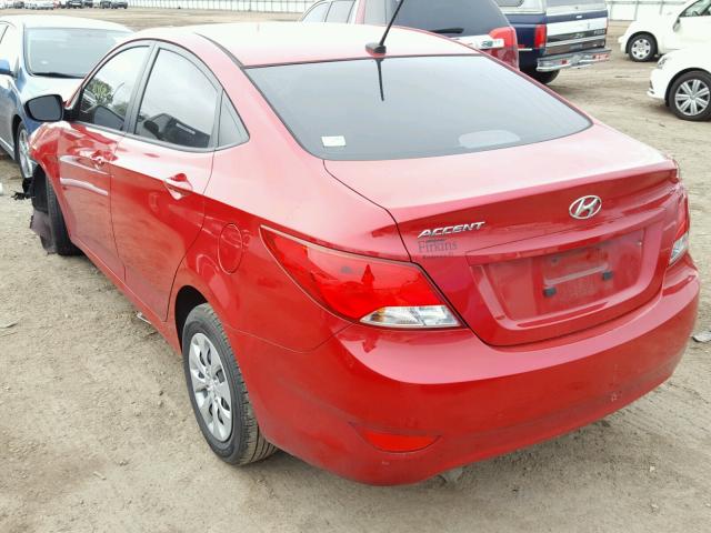 KMHCT4AE5GU966719 - 2016 HYUNDAI ACCENT SE RED photo 3