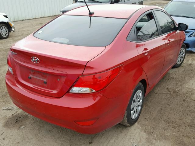 KMHCT4AE5GU966719 - 2016 HYUNDAI ACCENT SE RED photo 4