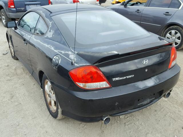 KMHHM65D35U170466 - 2005 HYUNDAI TIBURON BLACK photo 3