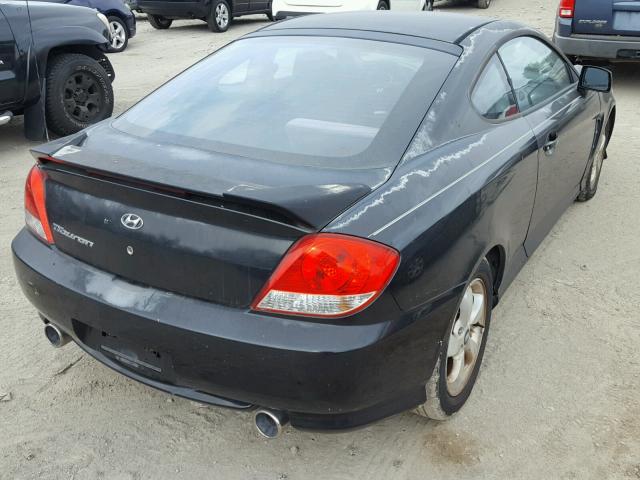 KMHHM65D35U170466 - 2005 HYUNDAI TIBURON BLACK photo 4