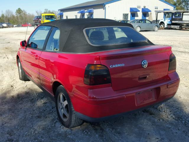 3VWDC21V4YM806590 - 2000 VOLKSWAGEN CABRIO GLS RED photo 3