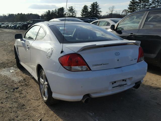 KMHHN65F66U188279 - 2006 HYUNDAI TIBURON GT WHITE photo 3