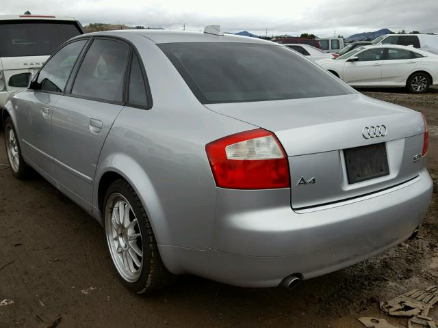 WAULC68E54A141926 - 2004 AUDI A4 1.8T QU SILVER photo 3