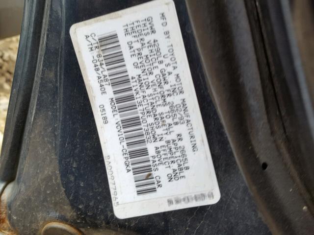 4T1VK13E7PU073832 - 1993 TOYOTA CAMRY XLE BLUE photo 10