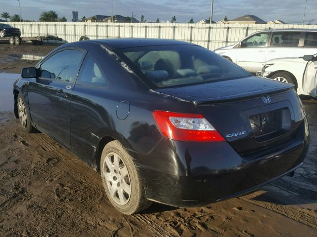 2HGFG12678H527250 - 2008 HONDA CIVIC LX BLACK photo 3