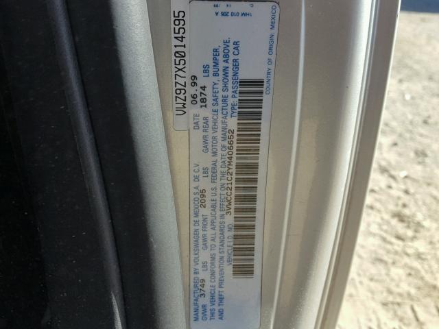 3VWCC21C2YM406652 - 2000 VOLKSWAGEN NEW BEETLE 银色 照片 10