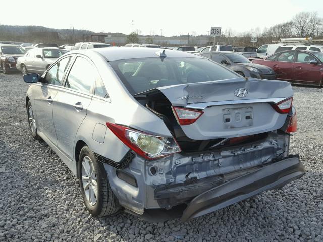 5NPEB4AC4EH858761 - 2014 HYUNDAI SONATA GLS BLUE photo 3