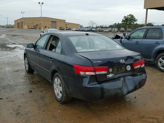 5NPET46C67H244304 - 2007 HYUNDAI SONATA GLS BLUE photo 3