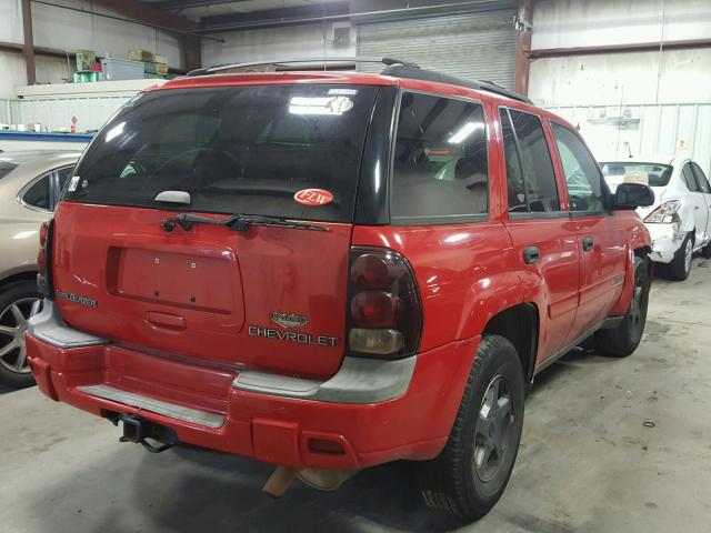 1GNDT13S222155479 - 2002 CHEVROLET TRAILBLAZE RED photo 4