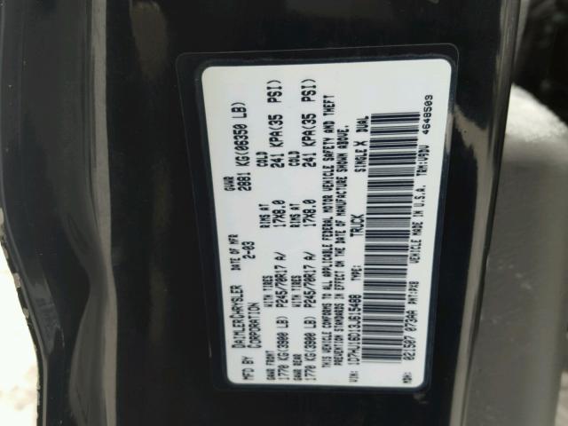 1D7HU16D13J615488 - 2003 DODGE RAM 1500 S BLACK photo 10