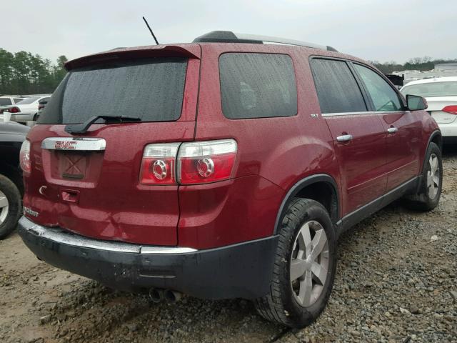 1GKLRMED3AJ148763 - 2010 GMC ACADIA SLT RED photo 4