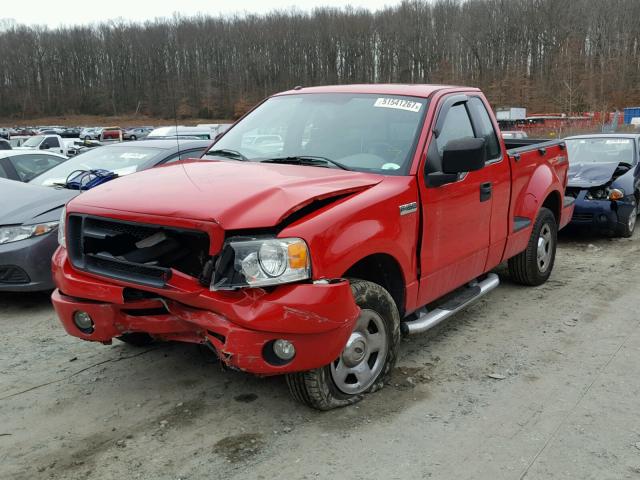 1FTRF02236KD29051 - 2006 FORD F150 RED photo 2