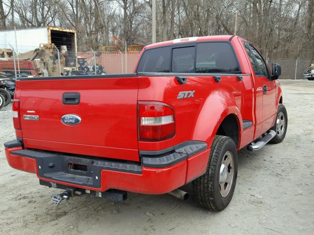 1FTRF02236KD29051 - 2006 FORD F150 RED photo 4