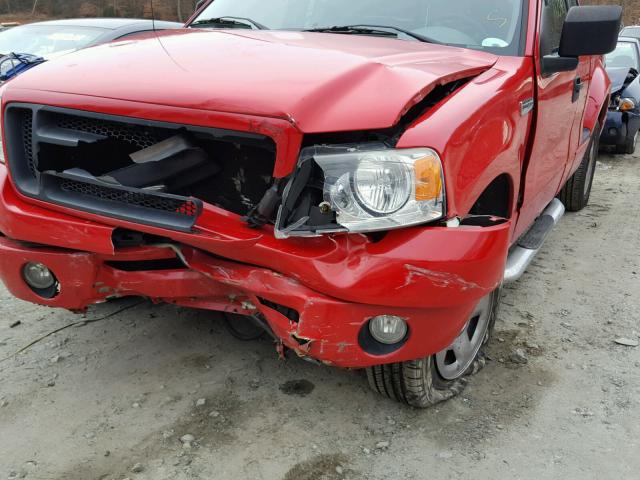 1FTRF02236KD29051 - 2006 FORD F150 RED photo 9