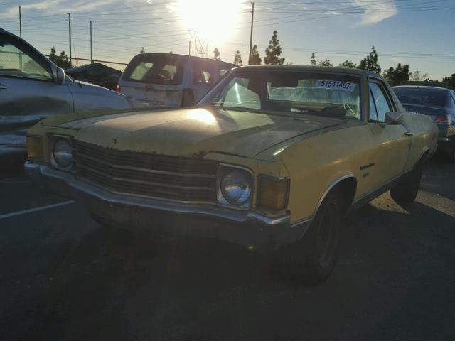 1D80H2L579788 - 1972 CHEVROLET EL CAMINO YELLOW photo 2