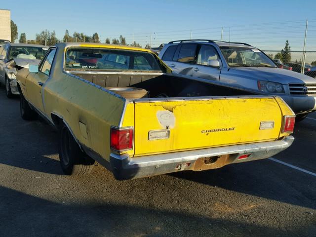 1D80H2L579788 - 1972 CHEVROLET EL CAMINO YELLOW photo 3