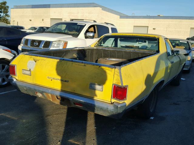 1D80H2L579788 - 1972 CHEVROLET EL CAMINO YELLOW photo 4