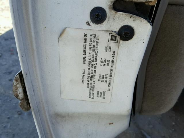 2G1WL52M9W9156785 - 1998 CHEVROLET LUMINA BAS 白色 照片 10