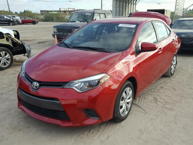 2T1BURHE3FC468711 - 2015 TOYOTA COROLLA L RED photo 2