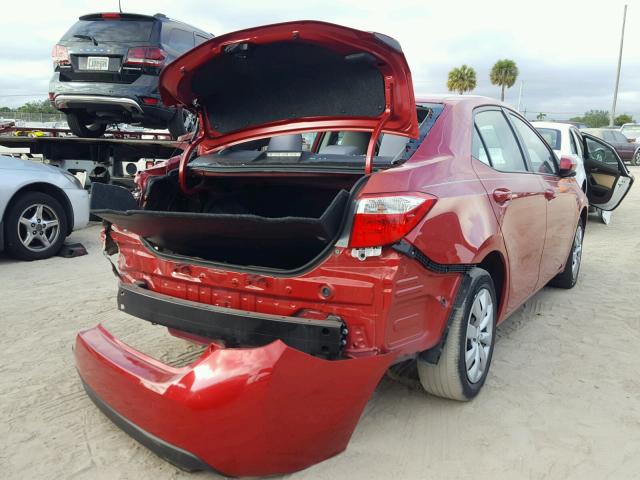 2T1BURHE3FC468711 - 2015 TOYOTA COROLLA L RED photo 4