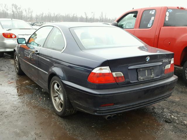 WBABN53472JU28390 - 2002 BMW 330 CI BLUE photo 3