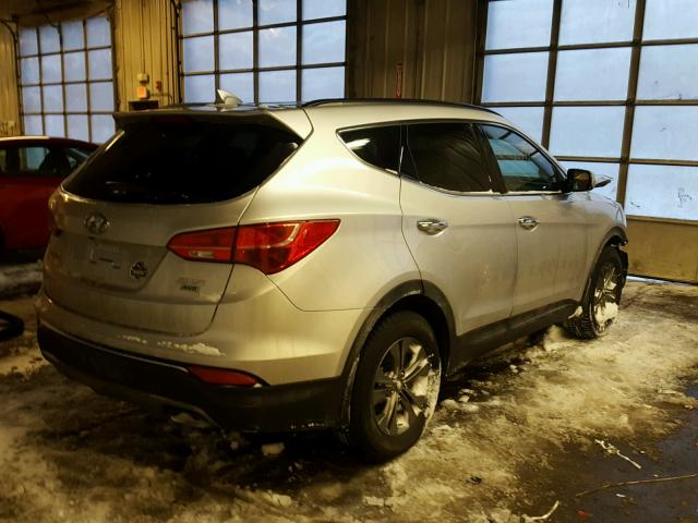 5XYZUDLB8EG175257 - 2014 HYUNDAI SANTA FE S SILVER photo 4