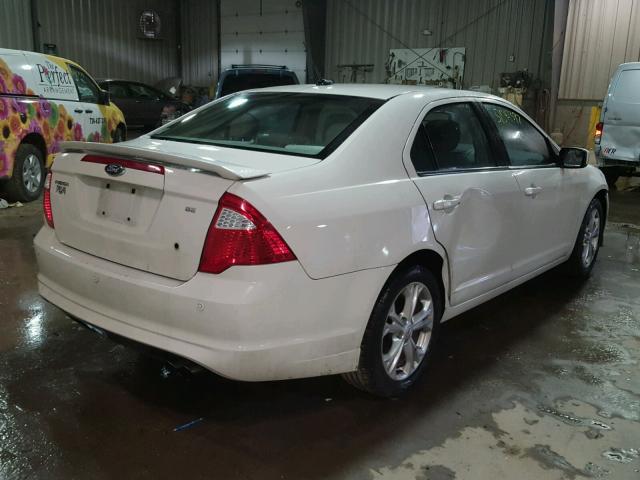 3FAHP0HA7CR391511 - 2012 FORD FUSION SE WHITE photo 4