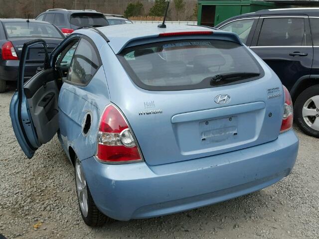 KMHCN36C98U077564 - 2008 HYUNDAI ACCENT SE BLUE photo 3