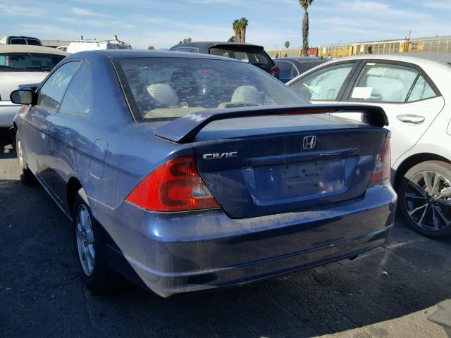 1HGEM22953L069918 - 2003 HONDA CIVIC EX BLUE photo 3