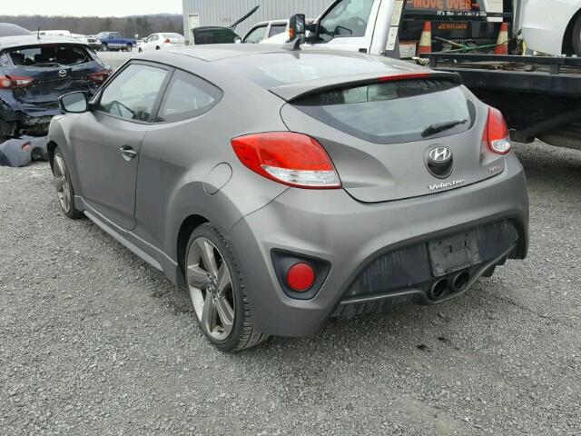 KMHTC6AE9DU135943 - 2013 HYUNDAI VELOSTER T CHARCOAL photo 3