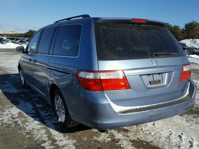 5FNRL38476B112442 - 2006 HONDA ODYSSEY EX BLUE photo 3