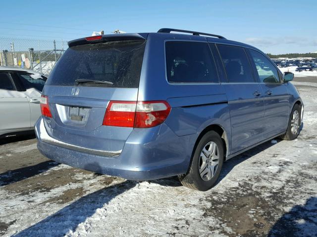 5FNRL38476B112442 - 2006 HONDA ODYSSEY EX BLUE photo 4