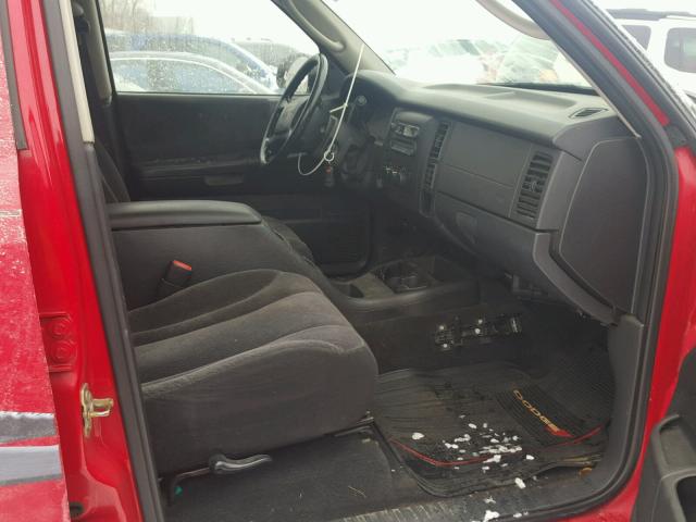 1D7HG48N84S717865 - 2004 DODGE DAKOTA QUA RED photo 5