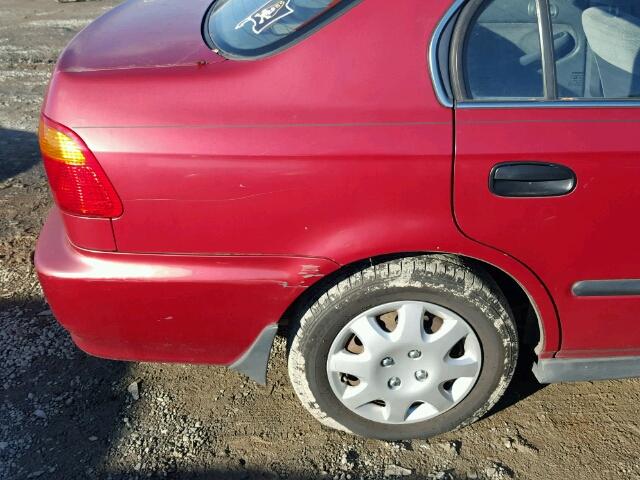 1HGEJ6576XL028858 - 1999 HONDA CIVIC LX RED photo 9