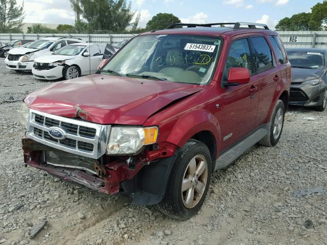 1FMCU04188KE49880 - 2008 FORD ESCAPE LIM RED photo 2