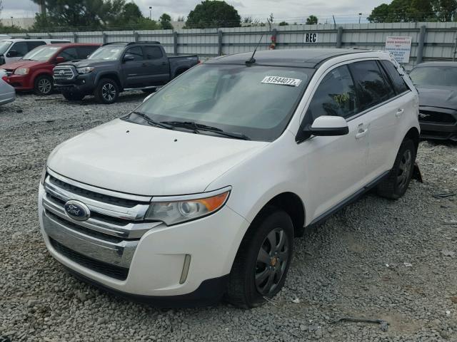 2FMDK4KC5BBB16107 - 2011 FORD EDGE LIMIT WHITE photo 2