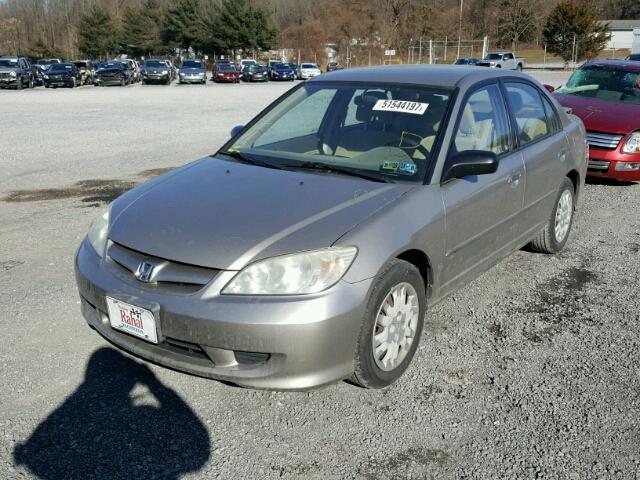 2HGES15684H555011 - 2004 HONDA CIVIC LX GOLD photo 2