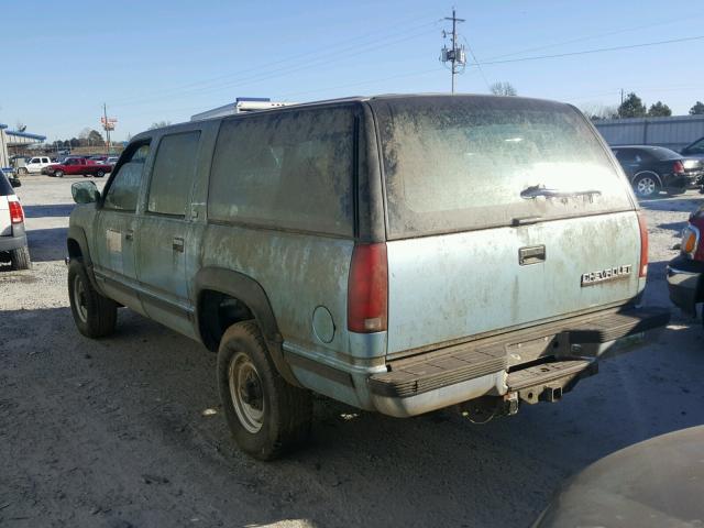 1GNGK26N9PJ413201 - 1993 CHEVROLET SUBURBAN K BLUE photo 3