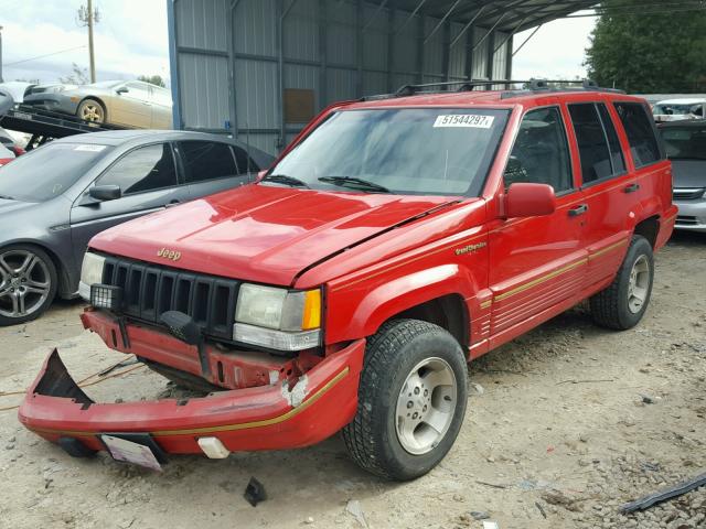 1J4GZ78S1SC691652 - 1995 JEEP GRAND CHER RED photo 2