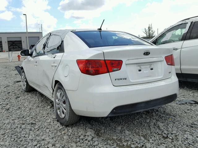 KNAFU4A21C5555193 - 2012 KIA FORTE EX WHITE photo 3