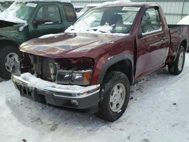 1GCDT14E078212199 - 2007 CHEVROLET COLORADO BURGUNDY photo 2