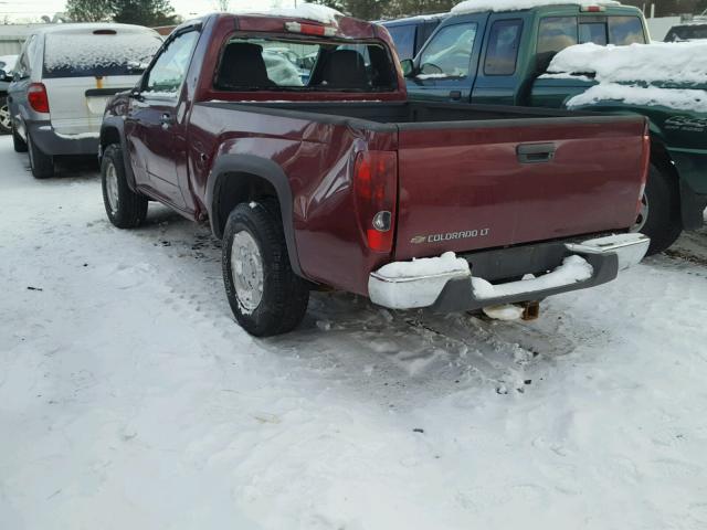 1GCDT14E078212199 - 2007 CHEVROLET COLORADO BURGUNDY photo 3